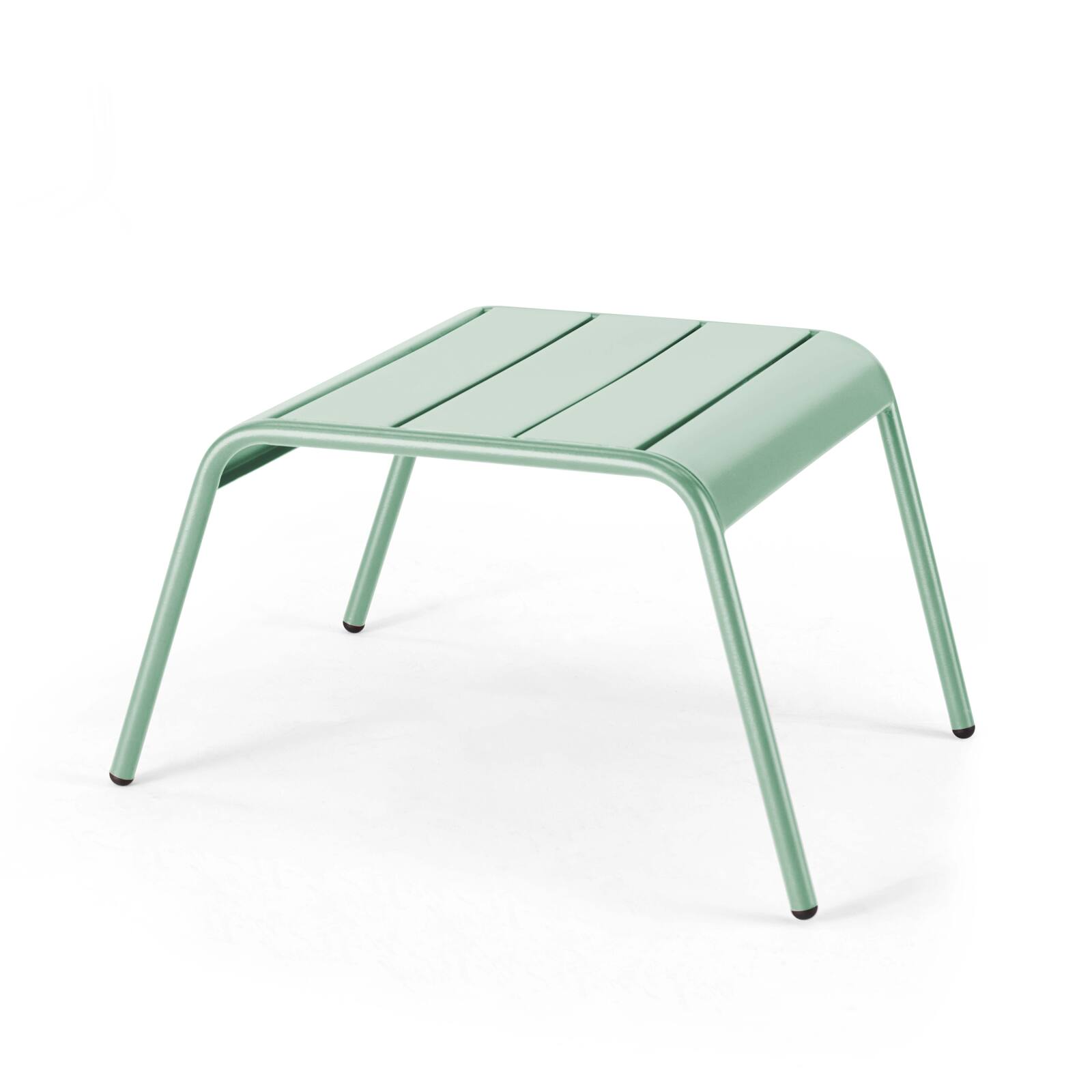 Sillón bajo y reposapiés de metal