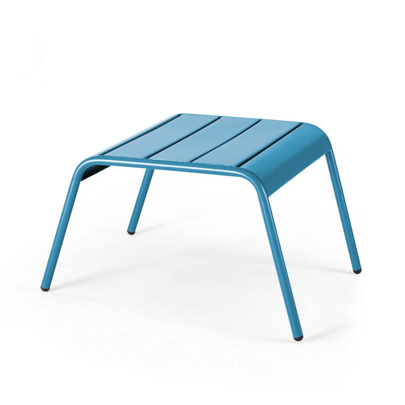 Sillón bajo y reposapiés de metal