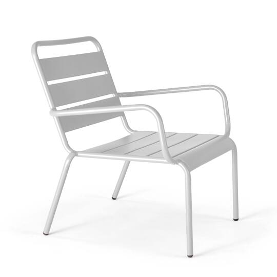 Silla de jardín baja de metal resistente y anticorrosión | Oviala