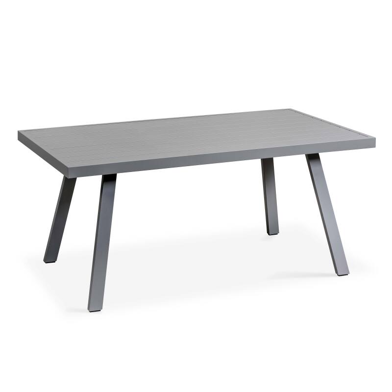 Conjunto de jardín de 6 plazas de aluminio + 1 sillón + 1 mesa de comedor