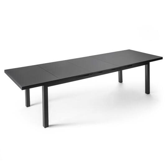 Mesa de jardín extensible de aluminio 8 a 14 personas 320x100x76 cm | Oviala