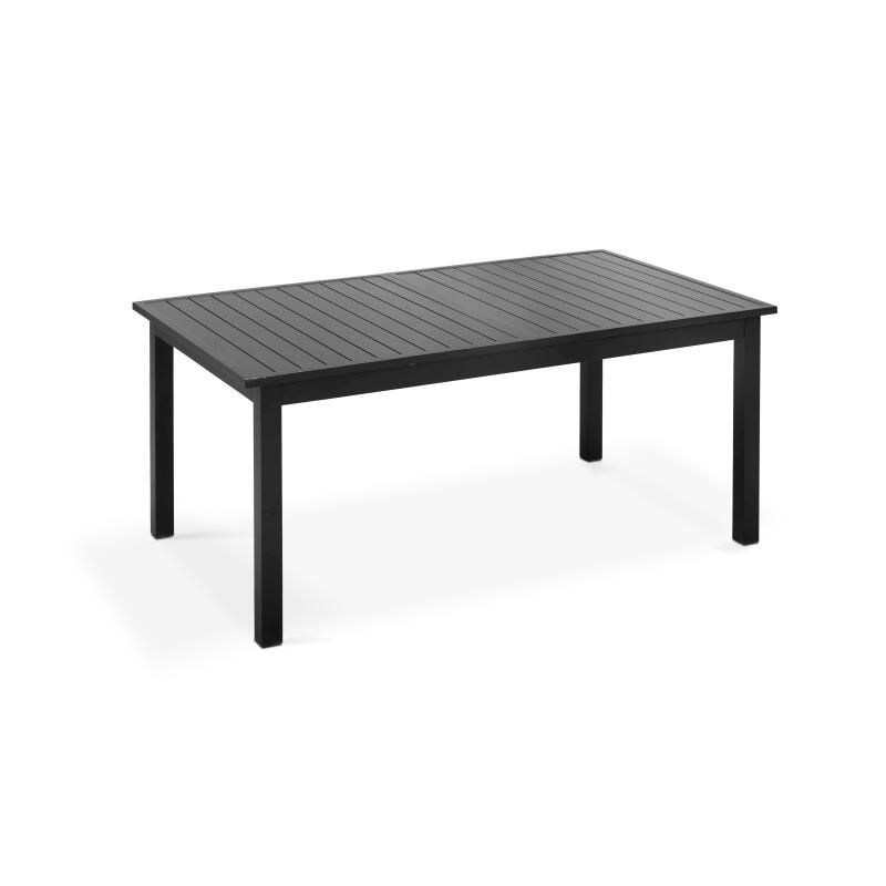 Mesa de jardín rectangular extensible (174/238 x 100 x 74 cm) de aluminio negro