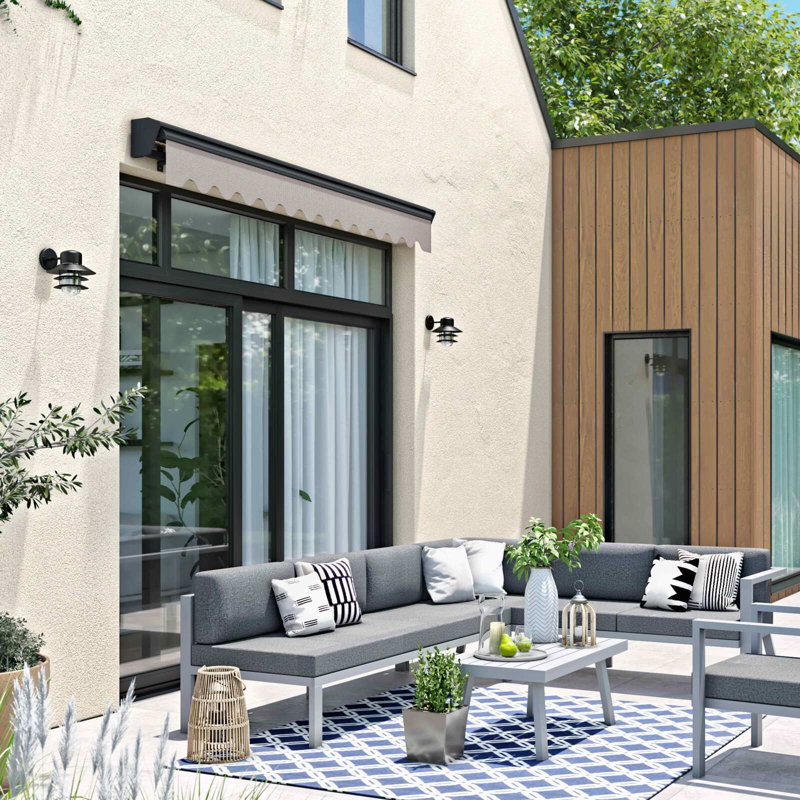 Toldo de campaña de 2,50 x 2 m con caja semi-integral