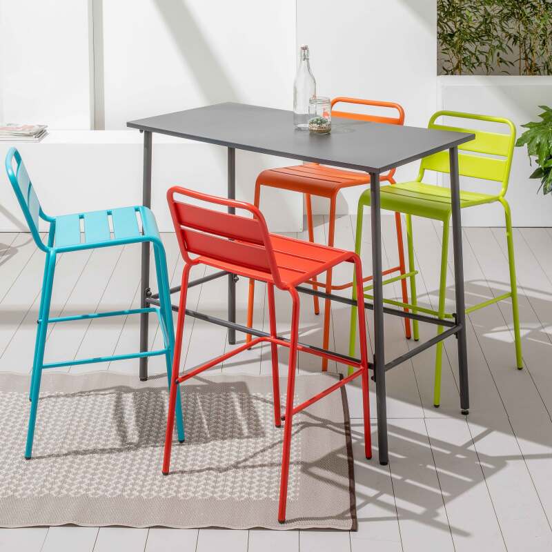 Mesa de jardín alta (120 x 60 x 105 cm) de acero termolacado (5/6)