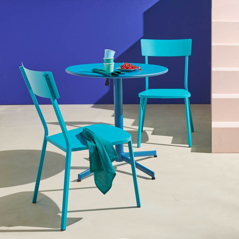 Silla de jardín de metal estilo bistró (4/5)