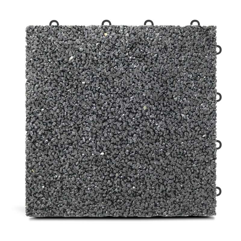 Lote de baldosas de terraza en gravilla con sistema de clips (30 x 30 x 2,5 cm)