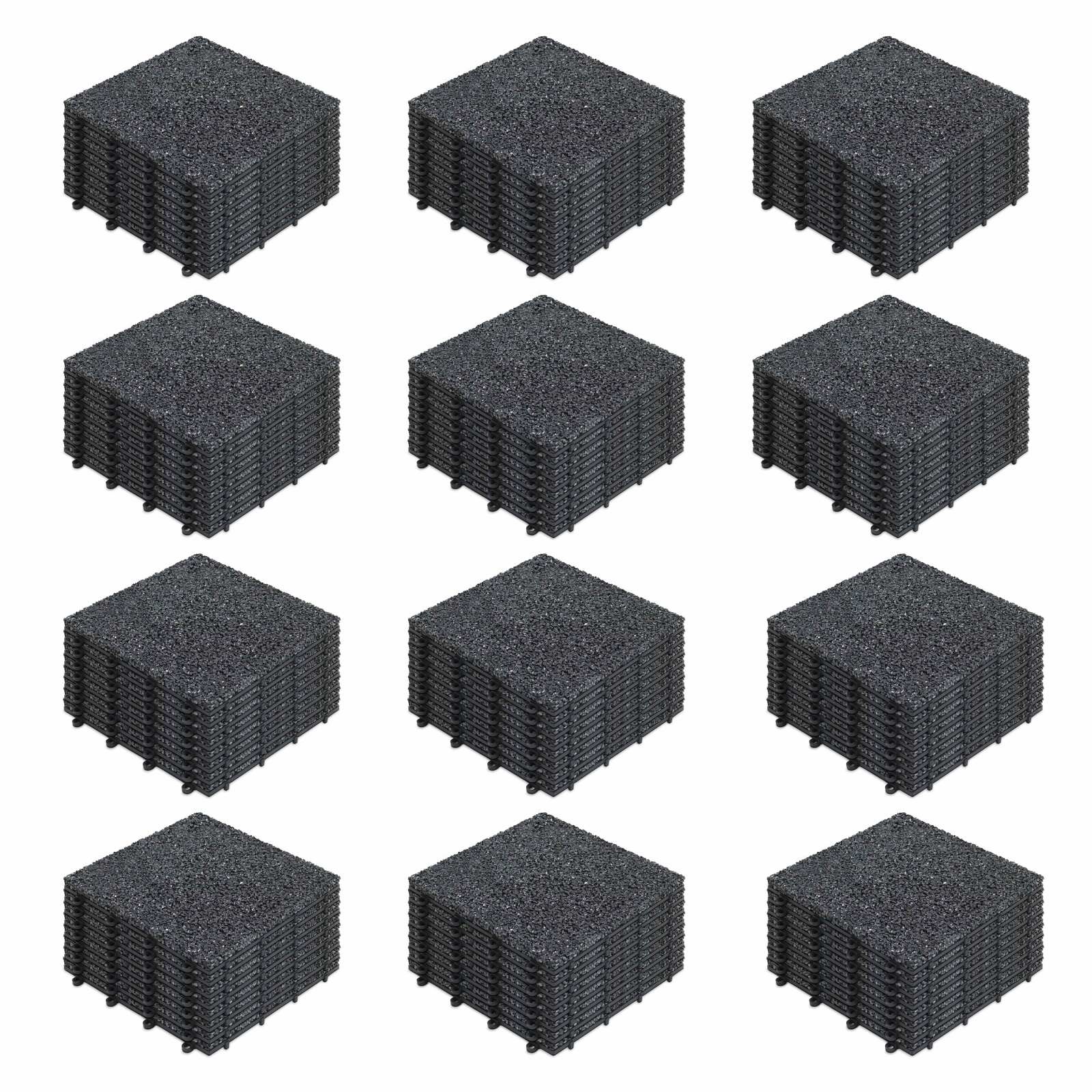 Lote de baldosas de terraza en gravilla con sistema de clips (30 x 30 x 2,5 cm)