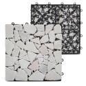 Lote de baldosas de terraza en guijarros de mármol (30 x 30 x 2,5 cm)
