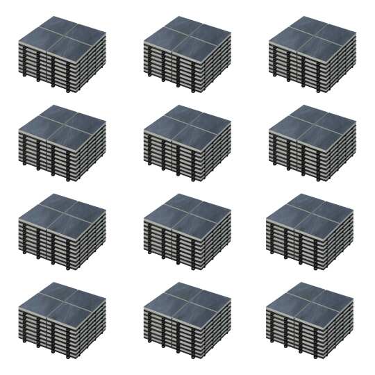 Lote de baldosas de terraza en mosaico de piedra negra | Oviala
