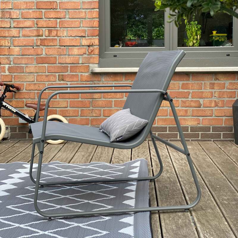 Alfombra rectangular de exterior con diseños de doble cara en polipropileno