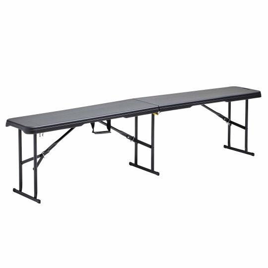 Banco plegable negro de 3 plazas de 180 cm