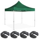 Carpa plegable de aluminio 3x3m 300g/m² 40mm + 4 pesos de contrapeso