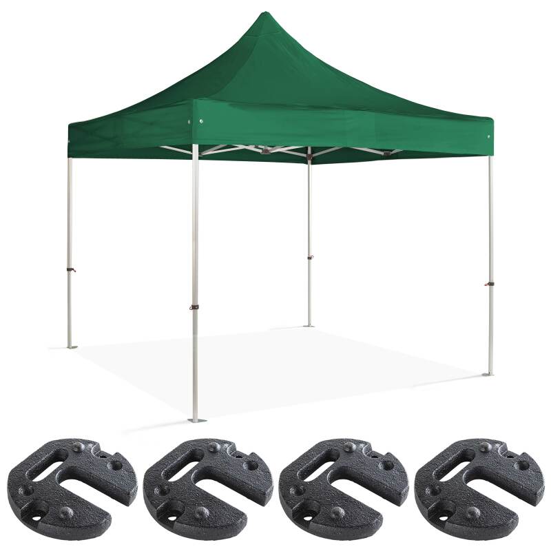 Carpa plegable de aluminio 3x3m 300g/m² 40mm + 4 pesos de contrapeso