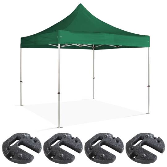 Carpa plegable de aluminio 3x3m 300g/m² 40mm + 4 pesos de contrapeso