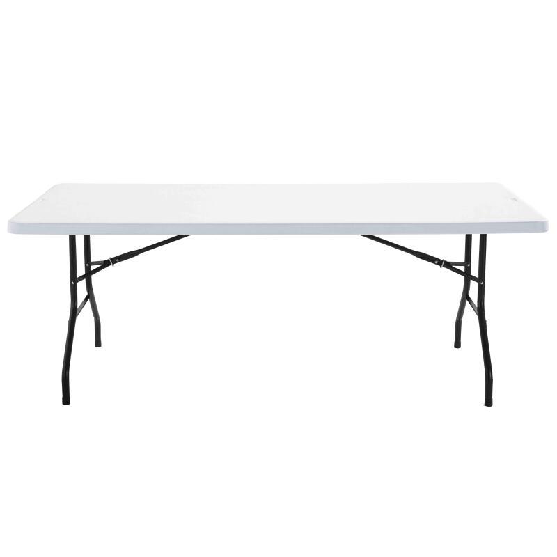 Mesa plegable de 200 cm con capacidad para 10 personas, de una sola pieza.