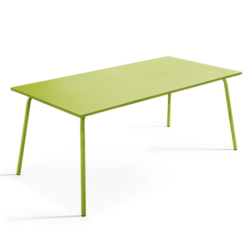 Mesa de jardín rectangular de 180 x 90 cm y 6 sillas de metal