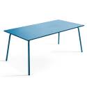 Mesa de jardín rectangular de 180 x 90 cm y 6 sillas de metal