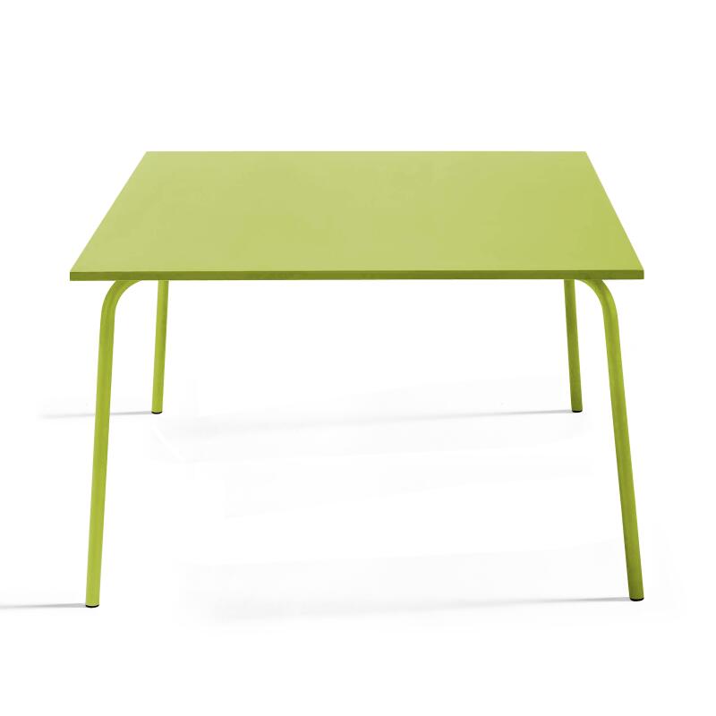 Mesa de jardín cuadrada de 120 x 120 cm de metal y 8 sillas de metal
