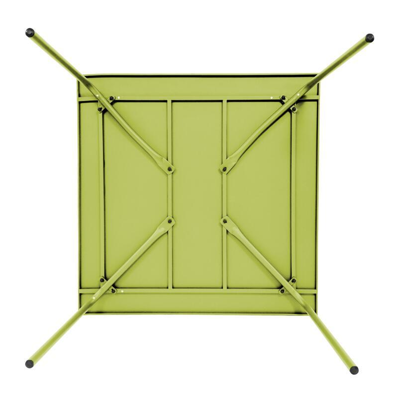 Mesa de jardín cuadrada de 120 x 120 cm de metal y 8 sillas de metal