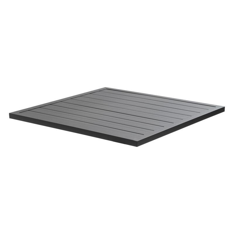 Plato de mesa cuadrado de aluminio gris de 60x60cm