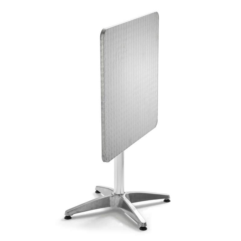 Mesa de jardín cuadrada (70 x 70 cm) de aluminio inclinable