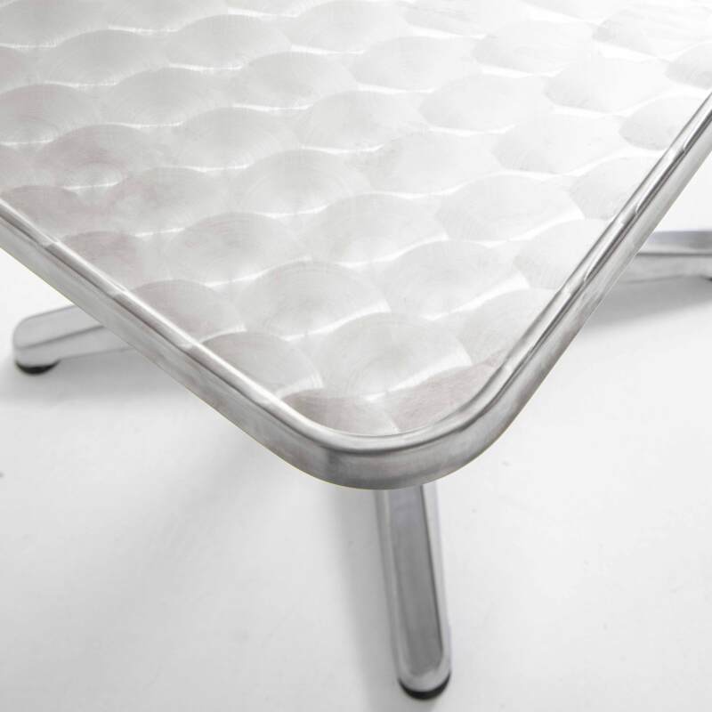 Mesa de jardín cuadrada (70 x 70 cm) de aluminio inclinable