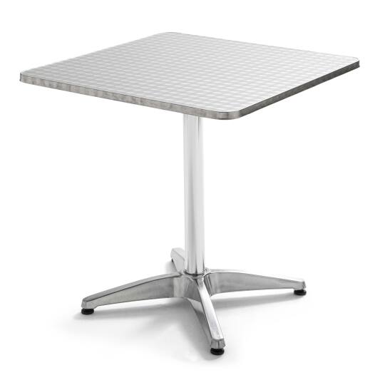Mesa de jardín cuadrada (70 x 70 cm) de aluminio inclinable