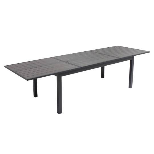 Mesa de jardín rectangular extensible (200/300 x 97 x 75 cm) de aluminio y madera compuesta