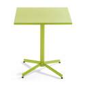 Mesa de jardín bistró cuadrada de 70 x 70 cm plegable y 4 sillas con brazos de metal