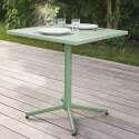 Mesa de jardín bistró cuadrada de 70 x 70 cm plegable y 4 sillas con brazos de metal