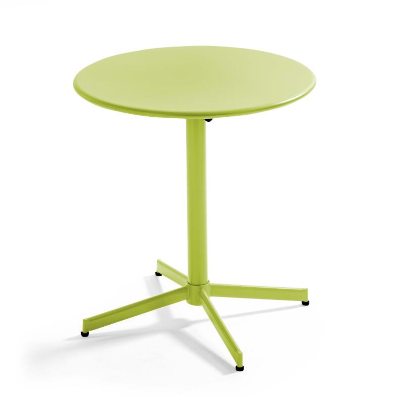 Mesa de jardín plegable de estilo bistró ⌀70 x 72 cm y 4 sillas con brazos de metal