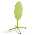 Mesa de jardín plegable de estilo bistró ⌀70 x 72 cm y 4 sillas con brazos de metal