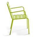 Mesa de jardín plegable de estilo bistró ⌀70 x 72 cm y 4 sillas con brazos de metal
