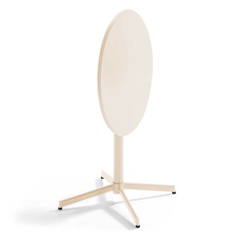 Mesa de jardín plegable de estilo bistró ⌀70 x 72 cm y 4 sillas con brazos de metal (4/7)