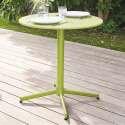 Mesa de jardín plegable de estilo bistró ⌀70 x 72 cm y 4 sillas con brazos de metal