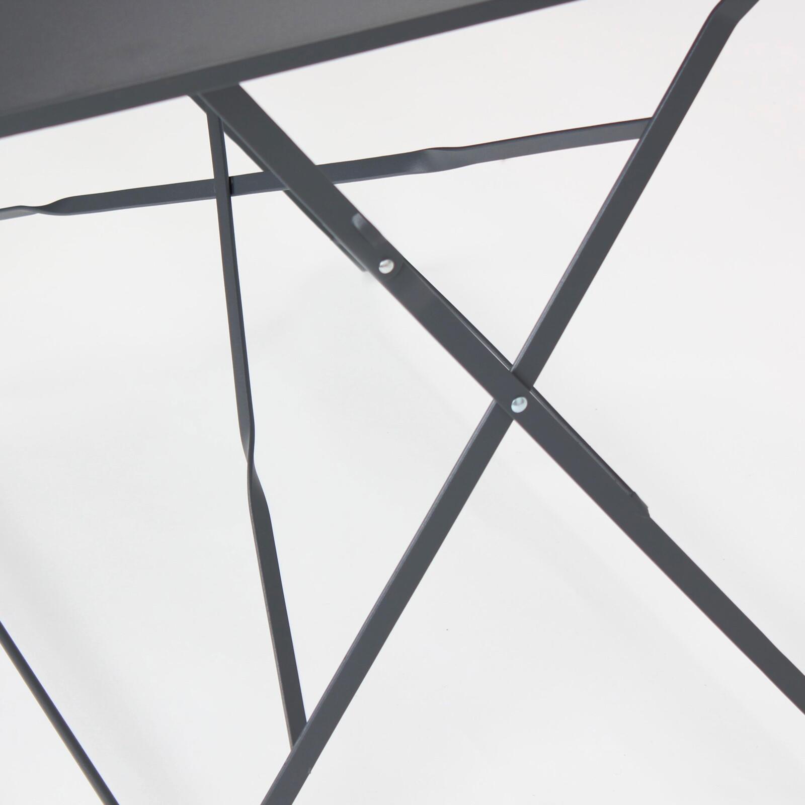 Mesa de jardín plegable de estilo bistró de metal (110 x 70 x 71 cm)