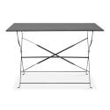 Mesa de jardín plegable de estilo bistró de metal (110 x 70 x 71 cm)