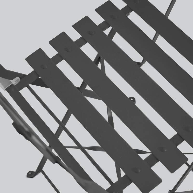 Mesa de jardín rectangular de 110 x 70 cm y 4 sillas plegables de metal