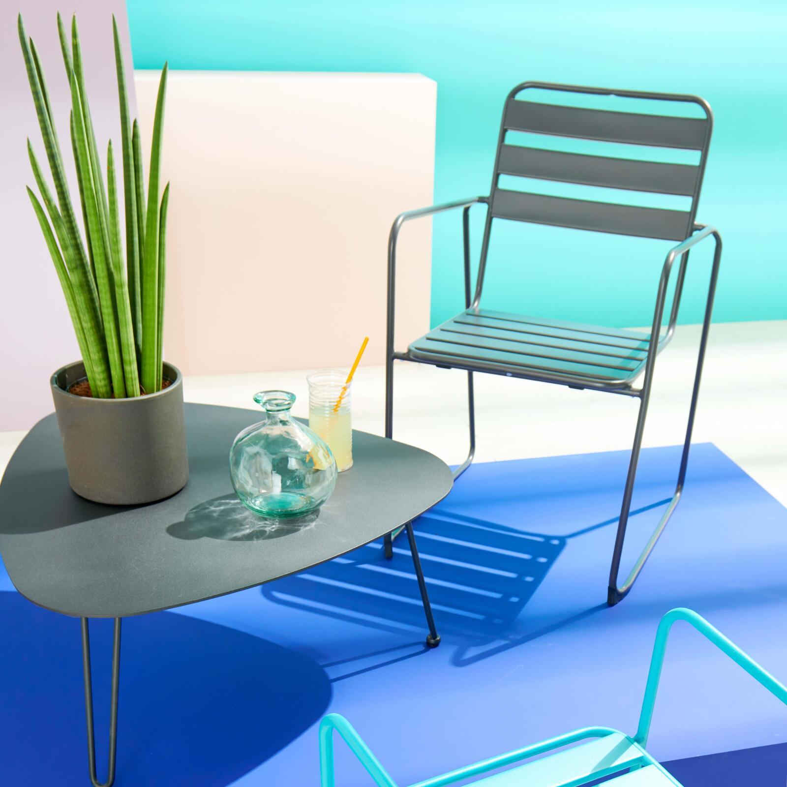 Silla de jardín apilable de metal