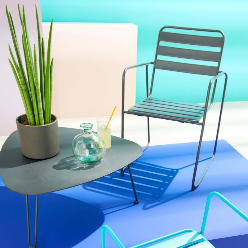 Silla de jardín apilable de metal