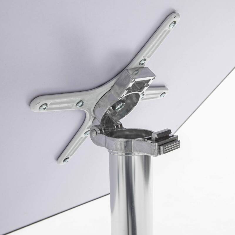 Mesa de jardín bistró inclinable de 70 x 70 cm y 4 sillas con reposabrazos de aluminio