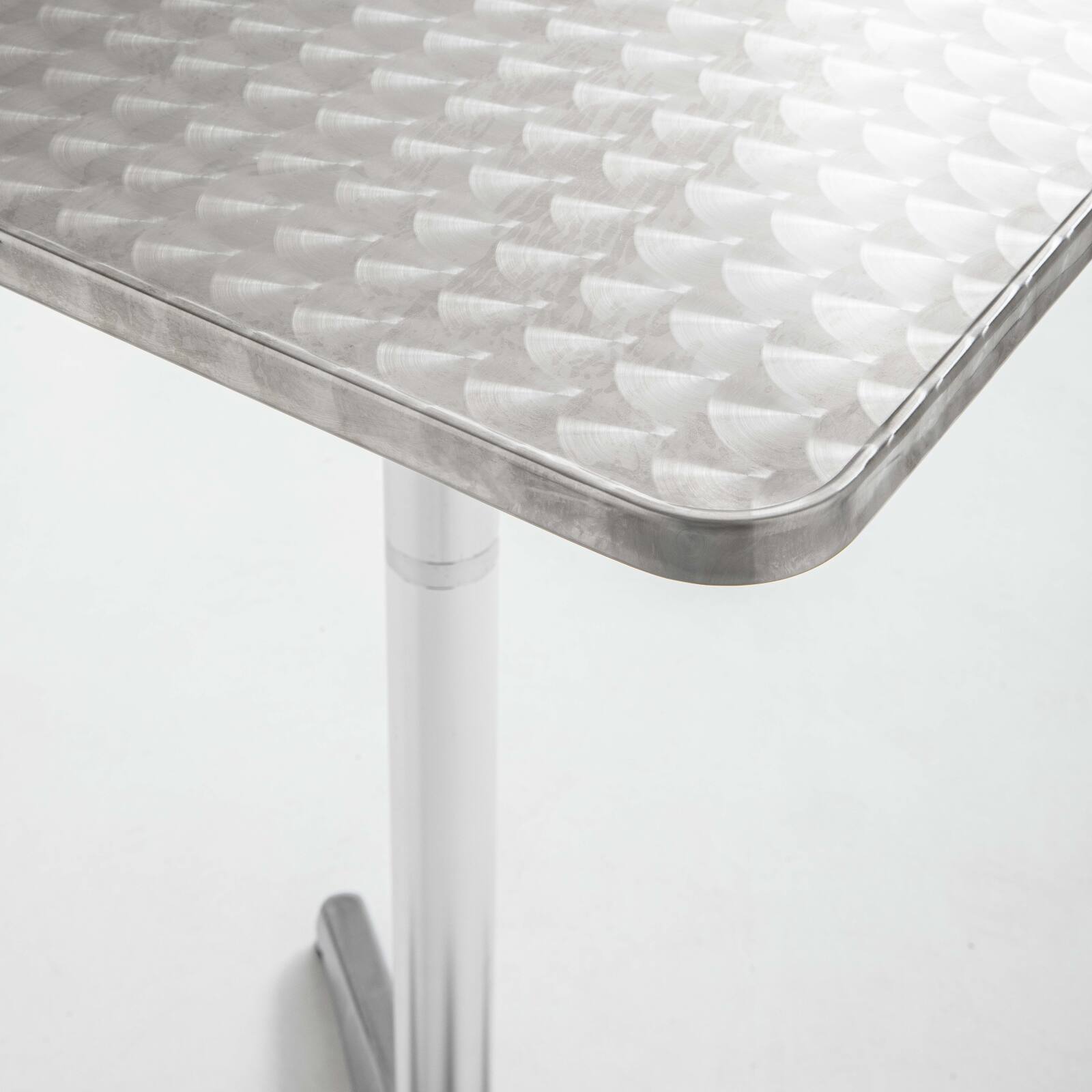 Mesa de jardín alta y 4 sillas altas de aluminio