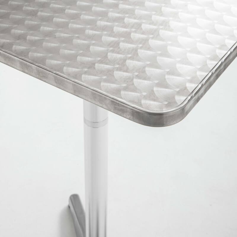 Mesa de jardín alta y 4 sillas altas de aluminio