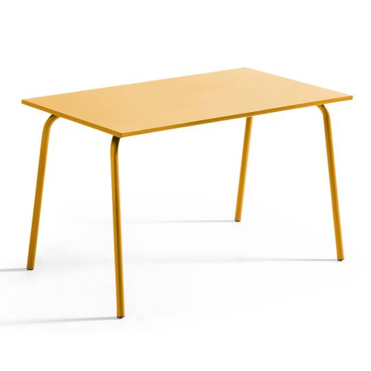 Mesa de jardín de metal termolacado 6 personas 120x70 cm | Oviala