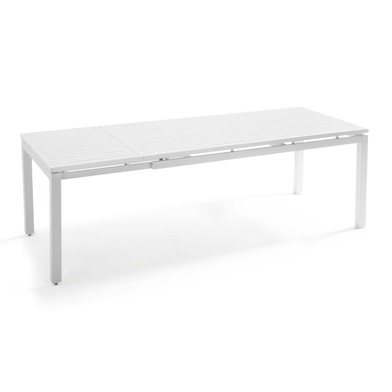 Mesa de jardín rectangular extensible (180/240 x 90 x 76 cm) de aluminio