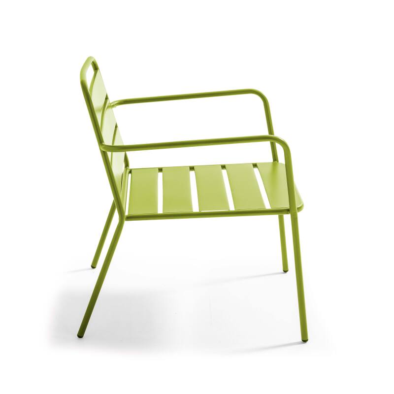 Conjunto de jardín de 4 plazas de metal, que incluye 1 mesa de centro, 2 sillones y 1 sofá