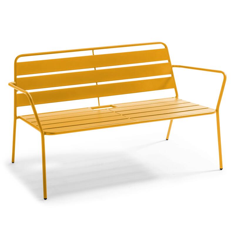 Conjunto de jardín de 4 plazas de metal, que incluye 1 mesa de centro, 2 sillones y 1 sofá (5/7)