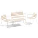 Conjunto de jardín de 4 plazas de metal, que incluye 1 mesa de centro, 2 sillones y 1 sofá