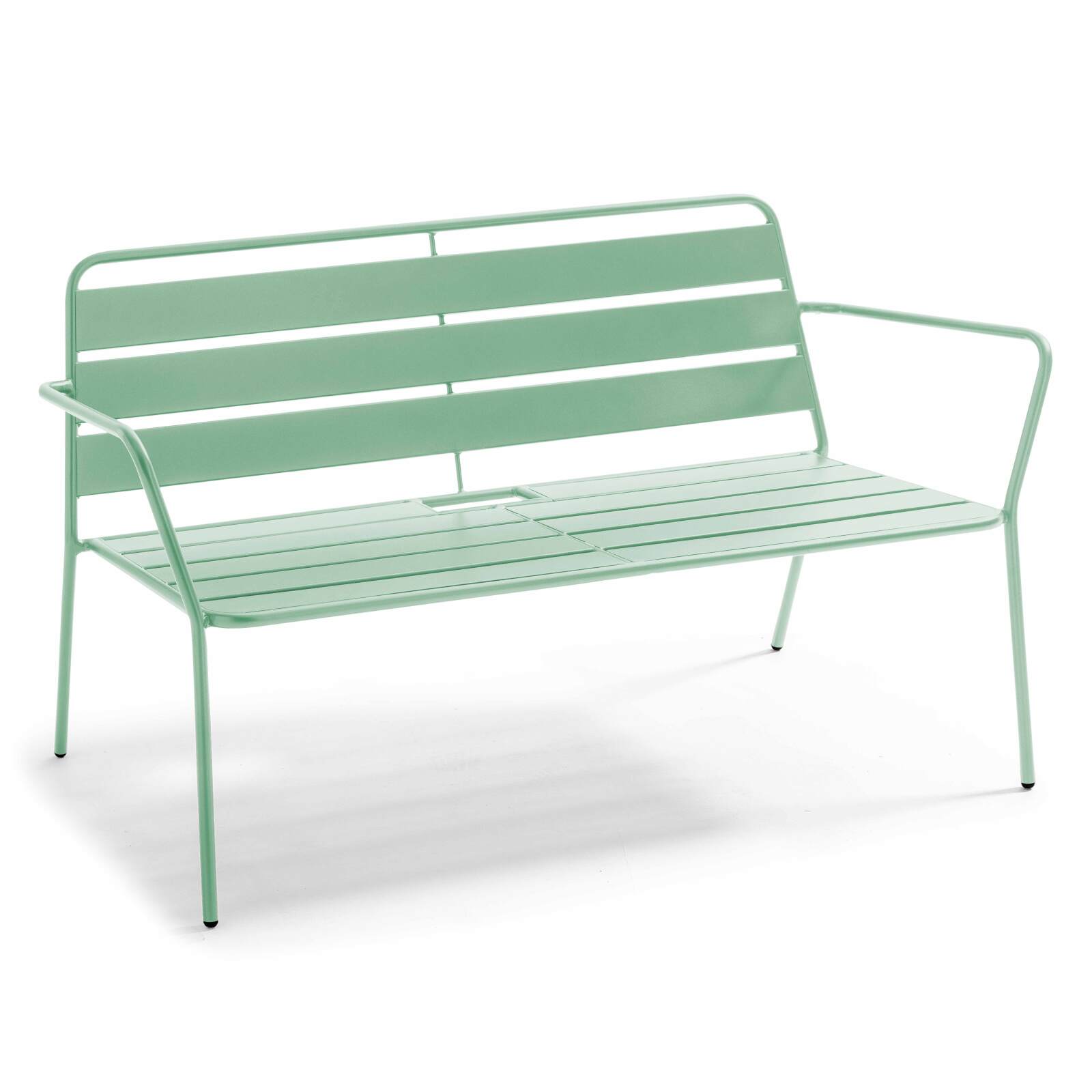 Conjunto de jardín de 4 plazas de metal, que incluye 1 mesa de centro, 2 sillones y 1 sofá