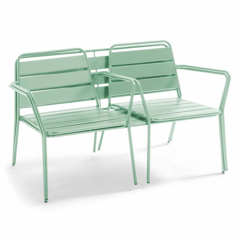 Conjunto de jardín de 4 plazas de metal, que incluye 1 mesa de centro, 2 sillones y 1 sofá (6/7)